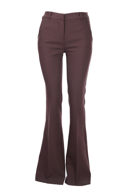 بنطلون إيكول النسائي متوسط ​​الطول بخصر عالٍ بتصميم بسيط - مناسب للإطلالات الكاجوال والعمل