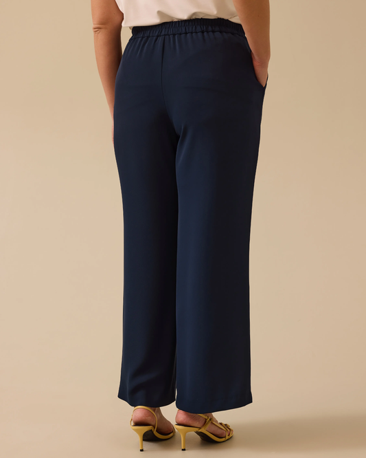 بنطلون واسع الساقين بخصر مطاطي بمقاسات كبيرة من جالا-شي