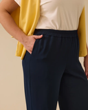 بنطلون واسع الساقين بخصر مطاطي بمقاسات كبيرة من جالا-شي