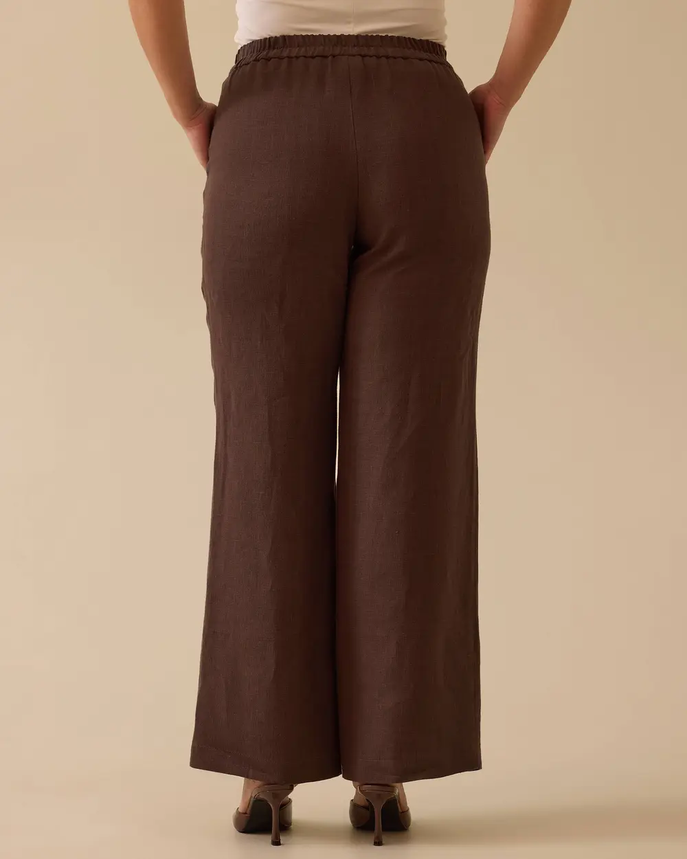 Gala-xi Minimalist Yüksek Bel Geniş Paça Keten Pantolon - Günlük & Şık Translation missing: ar.content.product_image_secondary