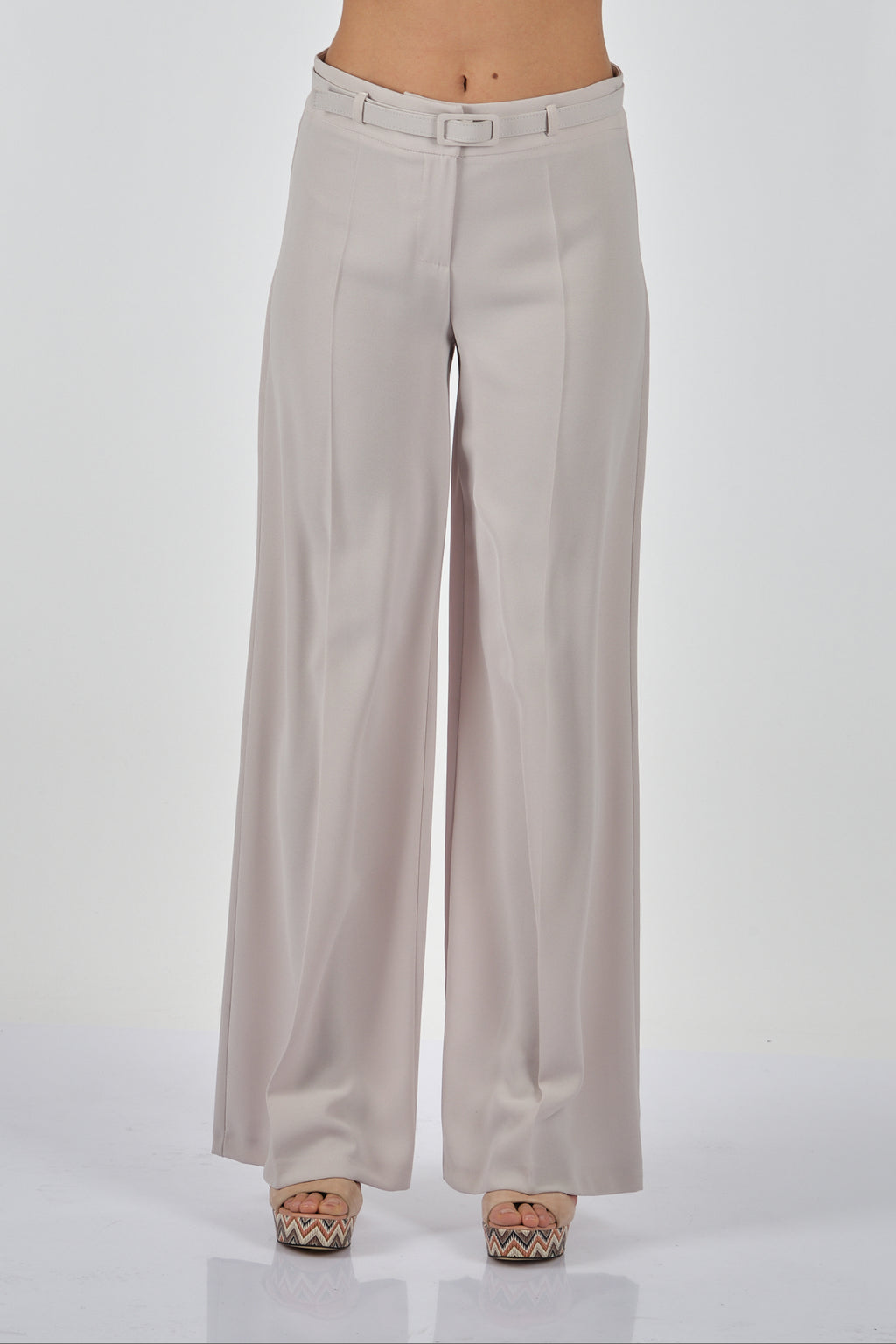 Garni Minimalist Geniş Paça Kadın Pantolon - Yüksek Bel - Trend