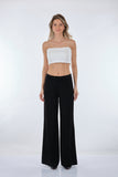 Garni Minimalist Geniş Paça Kadın Pantolon - Yüksek Bel - Trend