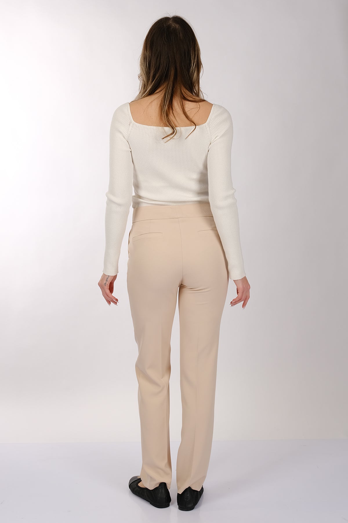 Modiva Minimalist Yüksek Bel Regular Fit Kadın Pantolon - Günlük & İş