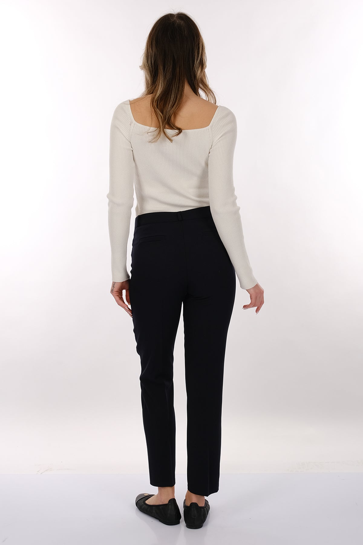 Modiva Minimalist Kadın Pantolon - Yüksek Bel, Düz Kesim, Midi Boy - Günlük & İş