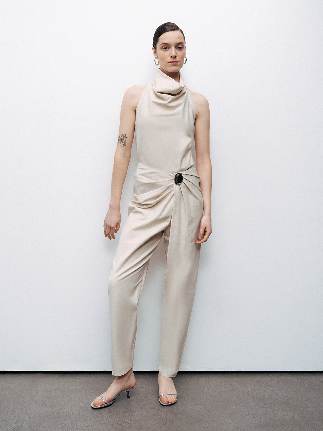 Asimetrik Drape Detaylı Pantolon Nocturne