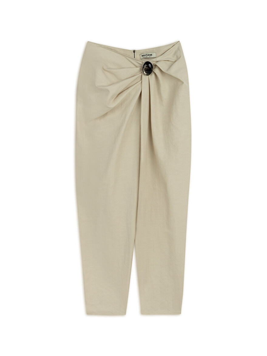 Asimetrik Drape Detaylı Pantolon Nocturne