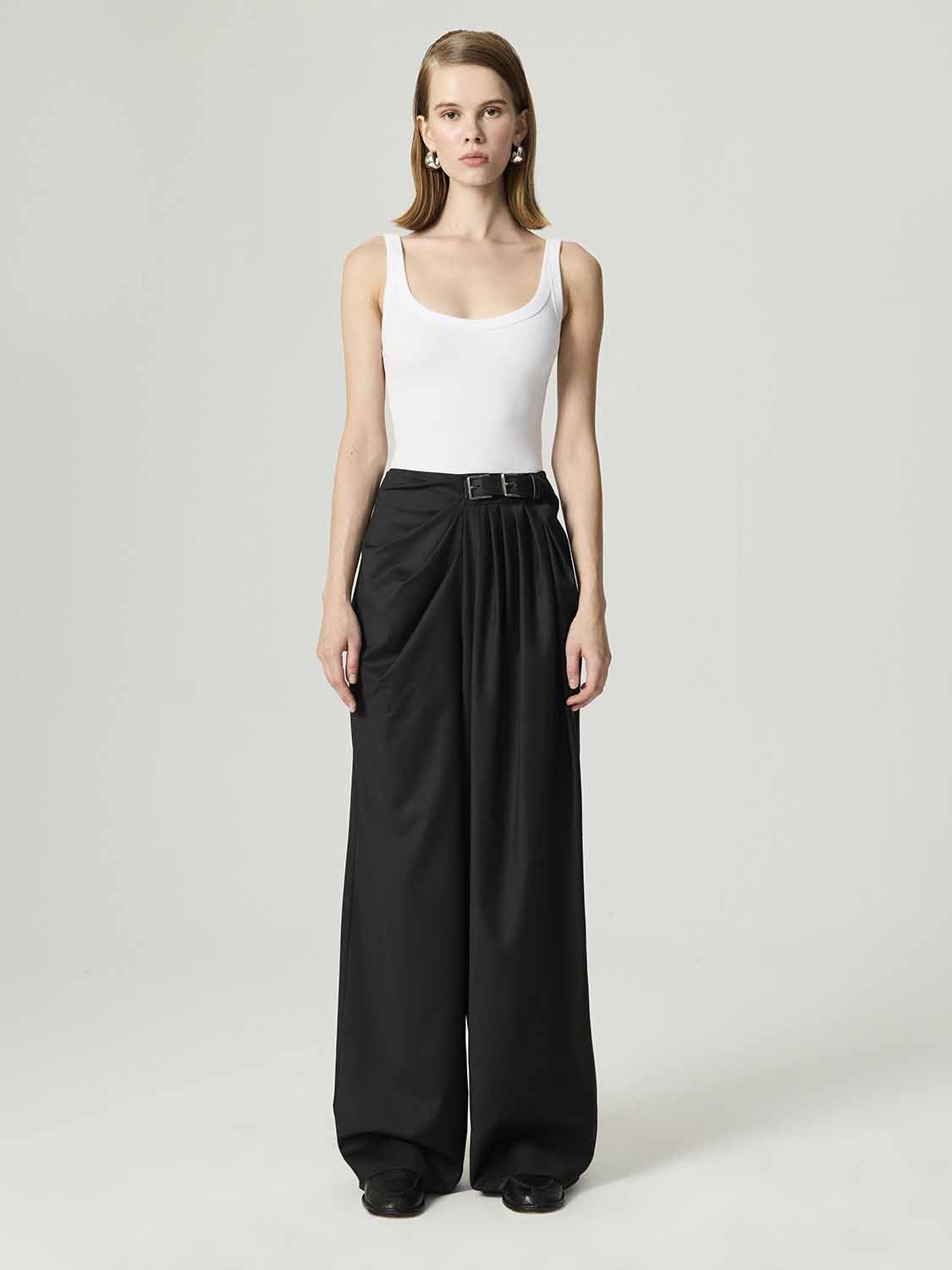 Çift Tokalı Kemer Detaylı Pantolon Nocturne