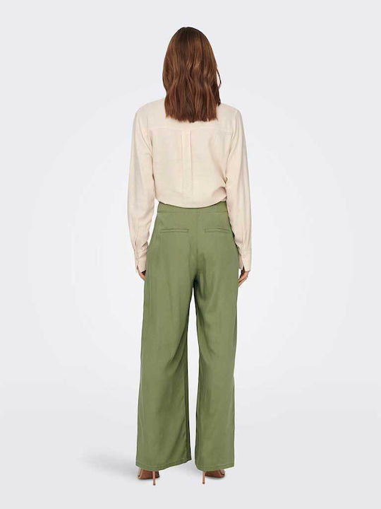Only Oversize Pileli Keten Pantolon - Geniş Paça - Minimalist