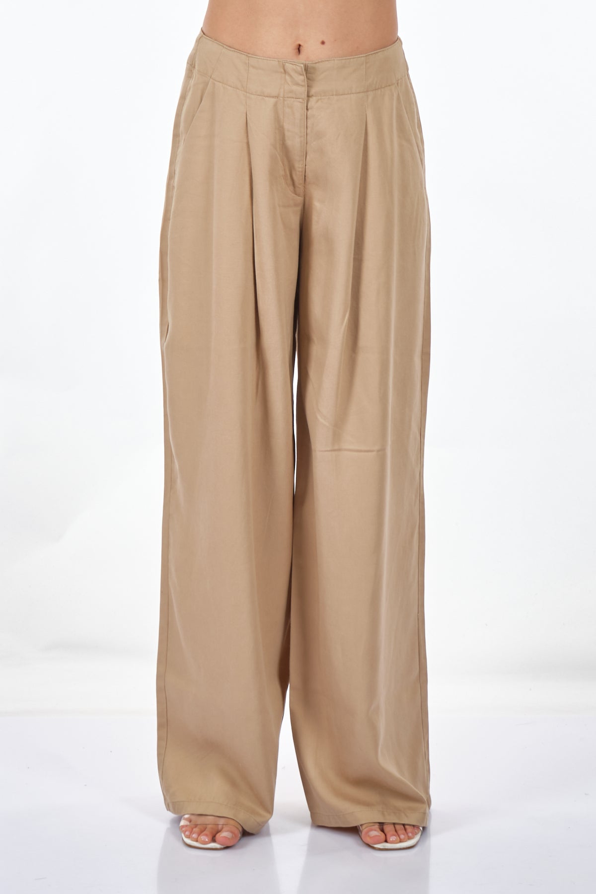 Only Oversize Pileli Keten Pantolon - Geniş Paça - Minimalist Translation missing: ar.content.product_image_main