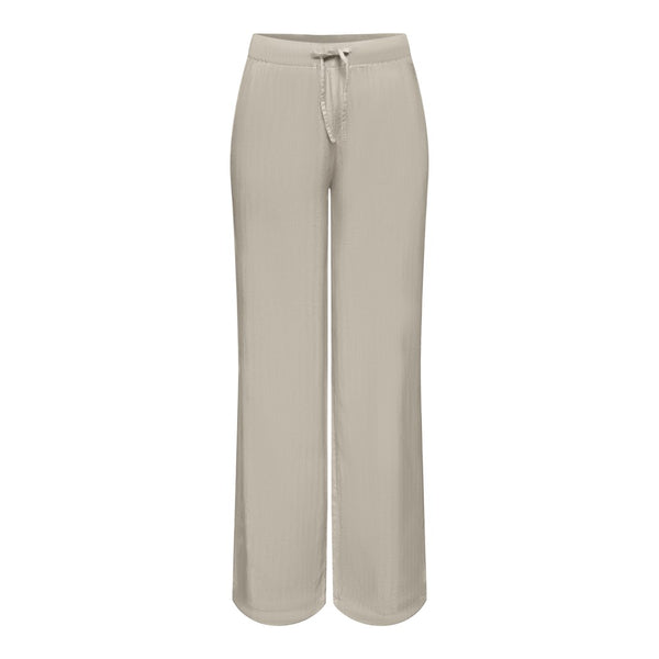 Only Minimalist Çizgili Keten Pantolon - Geniş Paça - Rahat ve Şık