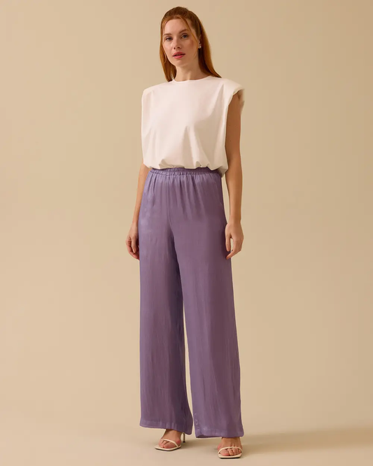 Scl Oversize Midi Saten Pantolon - Günlük & Gece Kombinleri