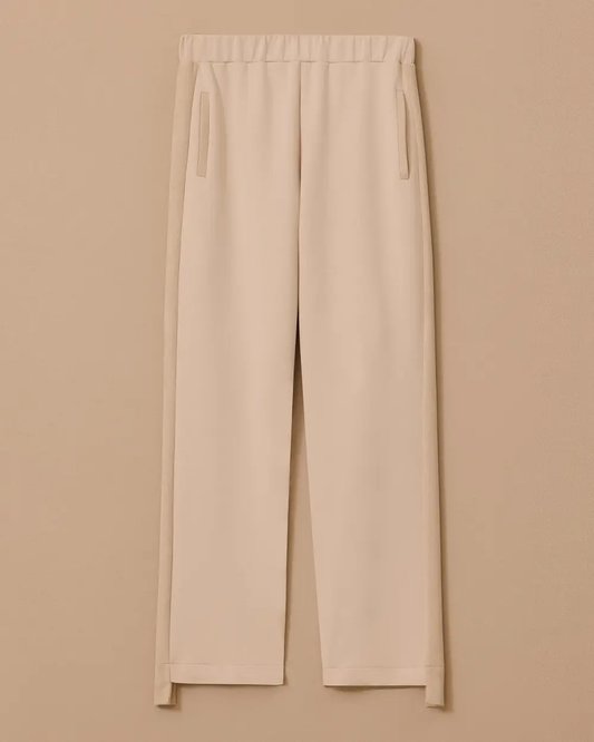 بنطال بخصر مطاطي وتفاصيل من جلد الغزال، مقاس Scl