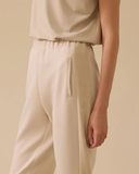 بنطال بخصر مطاطي وتفاصيل من جلد الغزال، مقاس Scl