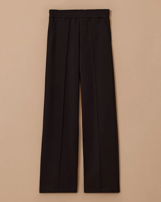 بنطال واسع الساقين بخصر مطاطي