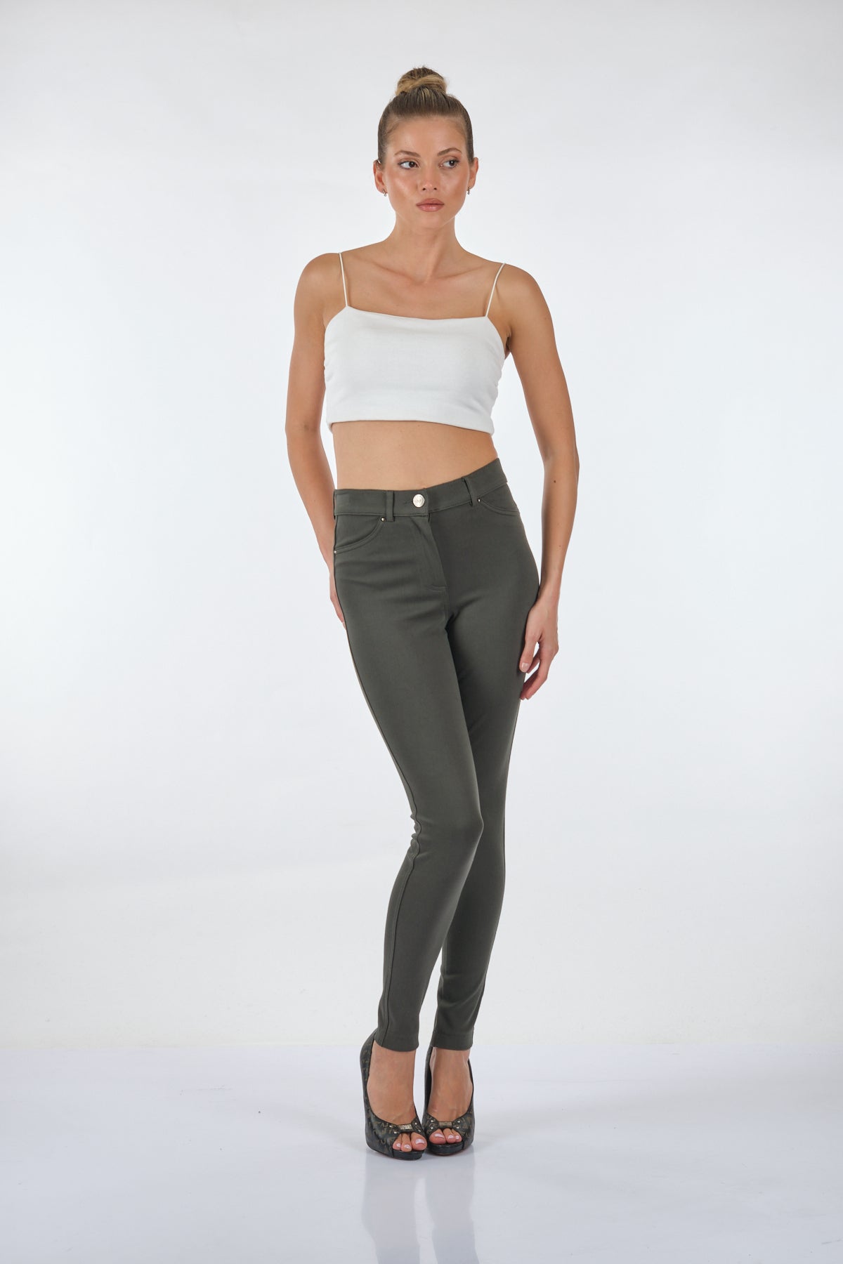Seleste Yüksek Bel Slim Fit Kadın Pantolon - Günlük Kullanım Translation missing: ar.content.product_image_secondary