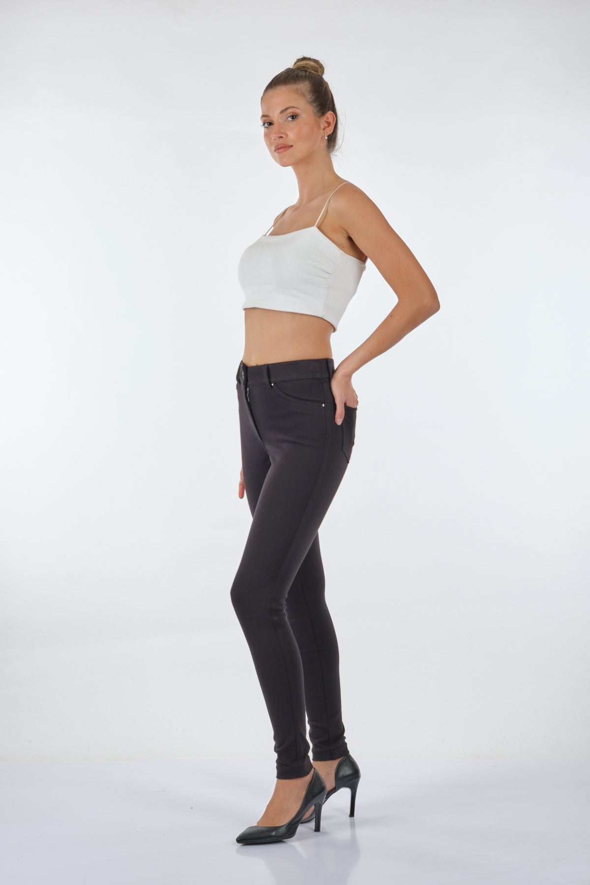 Seleste Yüksek Bel Slim Fit Kadın Pantolon - Günlük Kullanım