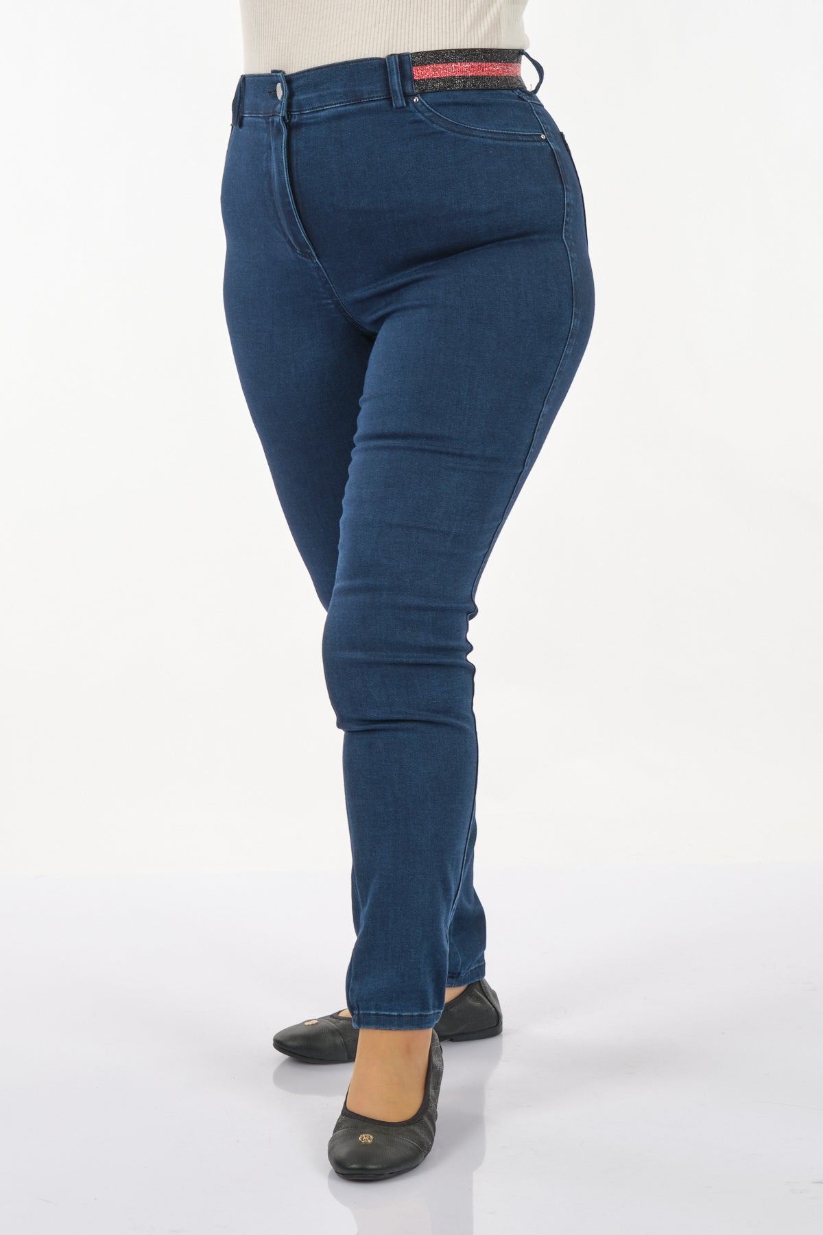 Seleste Minimalist Yüksek Bel Dar Paça Jean Pantolon - Günlük Kullanım Translation missing: ar.content.product_image_main