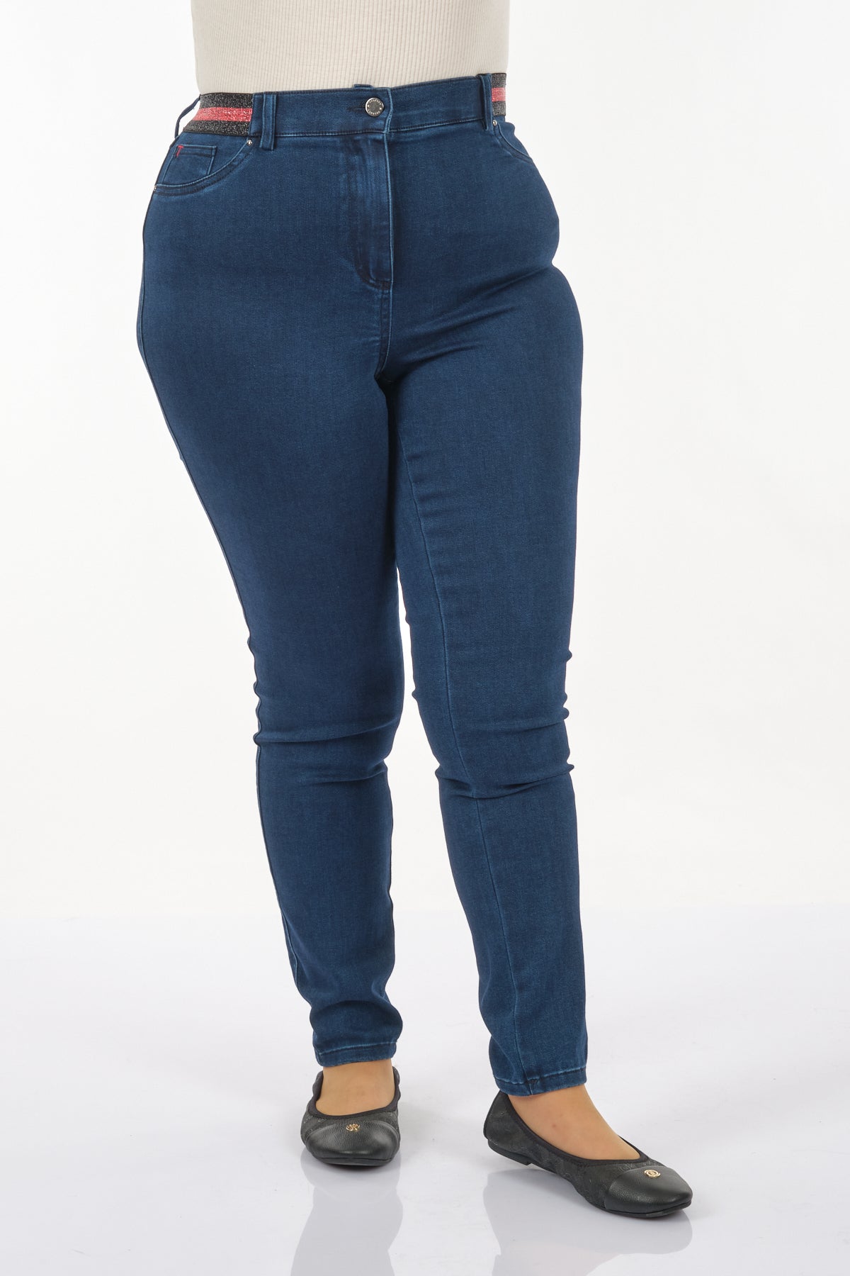 Seleste Minimalist Yüksek Bel Dar Paça Jean Pantolon - Günlük Kullanım Translation missing: ar.content.product_image_secondary