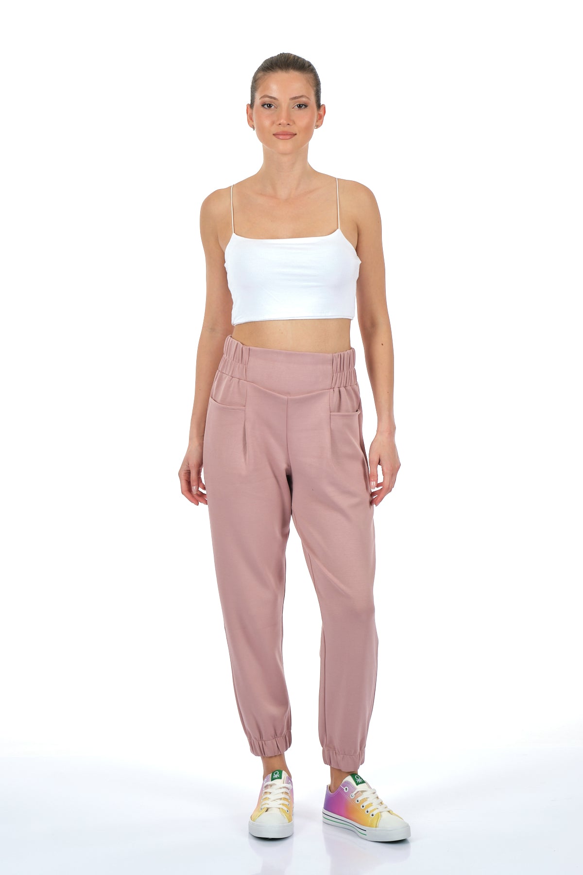 Vedi Oversize Kadın Pantolon: Minimalist Stil, Yüksek Bel, Midi Boy Translation missing: ar.content.product_image_main