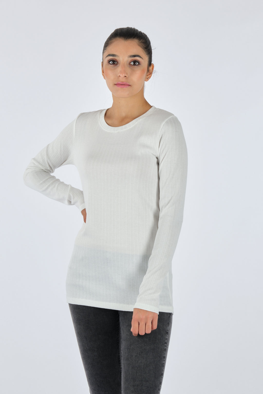 Daido Kadın Minimalist Uzun Kol T-Shirt - Regular Fit - Günlük Kullanım