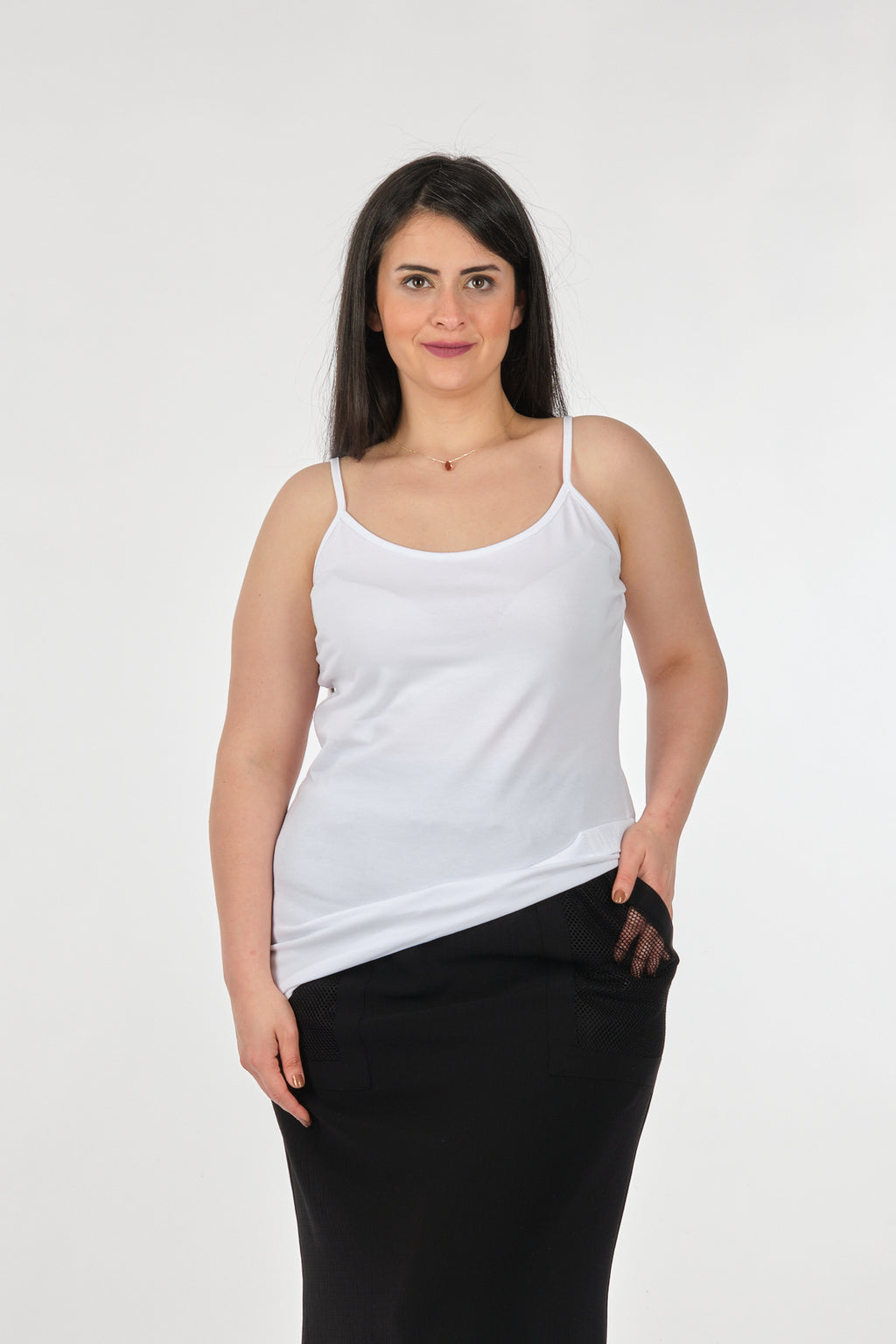 Vedi-bb Oversize Straplez T-Shirt Kadın - Minimalist Günlük