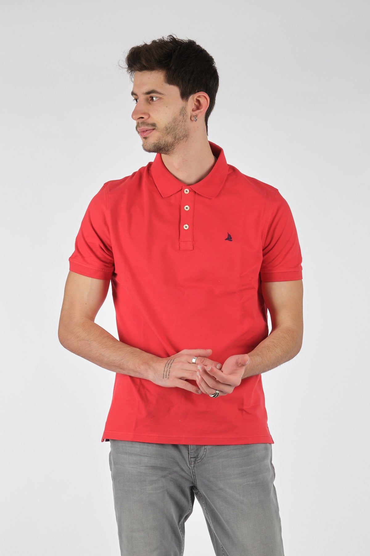 Porto Cervo Minimalist Polo Yaka Kısa Kol Erkek T-Shirt - Regular Fit Translation missing: ar.content.product_image_main