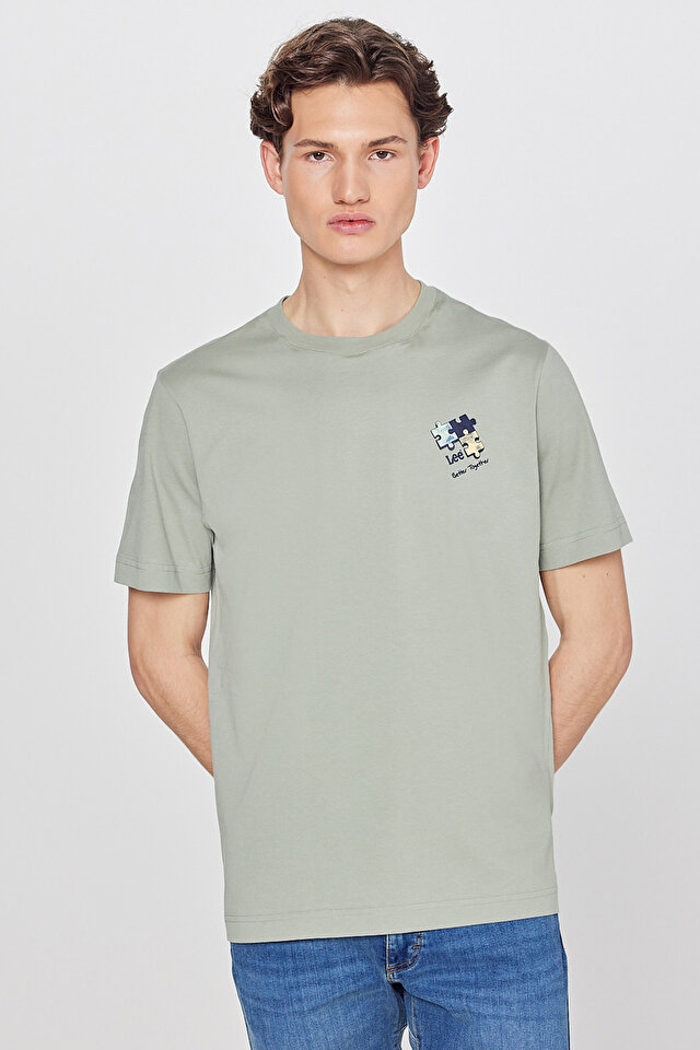Regular Fit Normal Kesim Bisiklet Yaka Logo Detaylı Tişört T-Shirt Lee Ana görsel