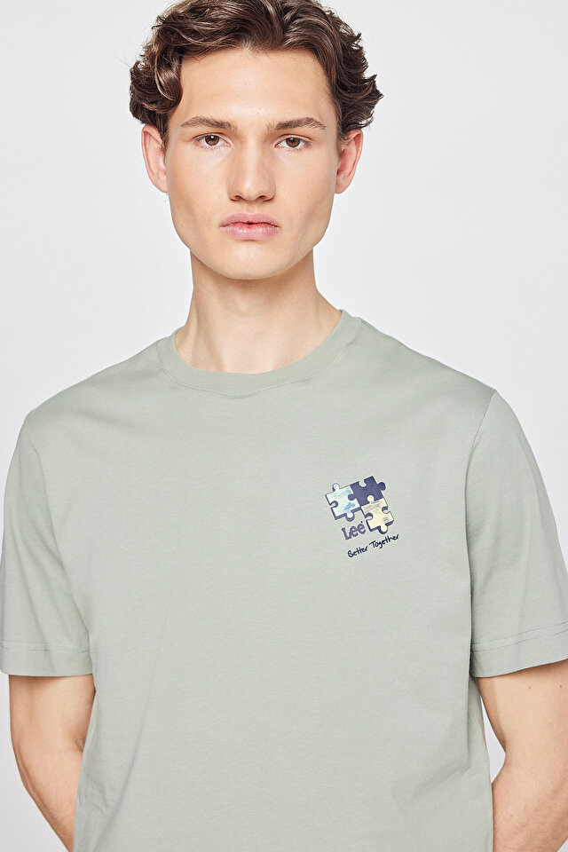 Regular Fit Normal Kesim Bisiklet Yaka Logo Detaylı Tişört T-Shirt Lee İkincil görsel