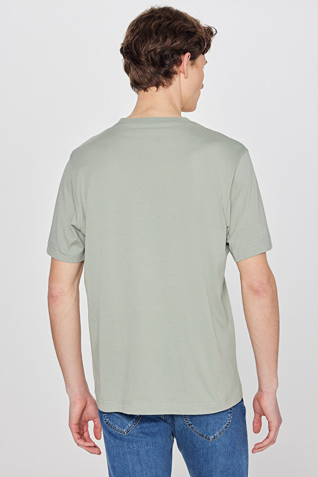 Regular Fit Normal Kesim Bisiklet Yaka Logo Detaylı Tişört T-Shirt Lee
