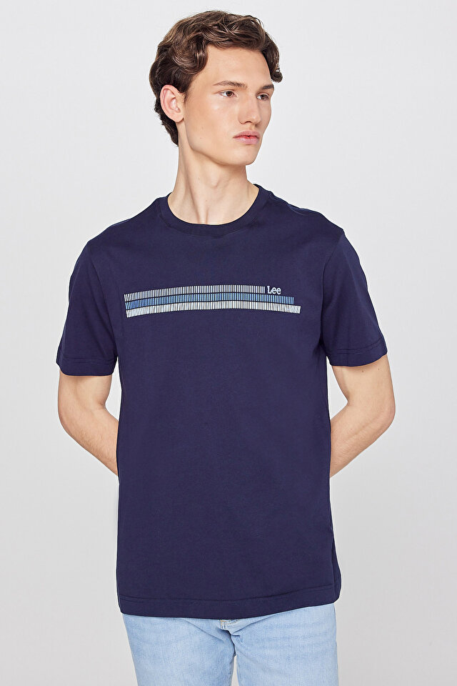 Regular Fit Normal Kesim Bisiklet Yaka Logo Detaylı Tişört T-Shirt Lee Ana görsel