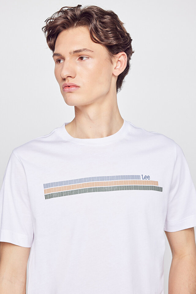 Regular Fit Normal Kesim Bisiklet Yaka Logo Detaylı Tişört T-Shirt Lee İkincil görsel