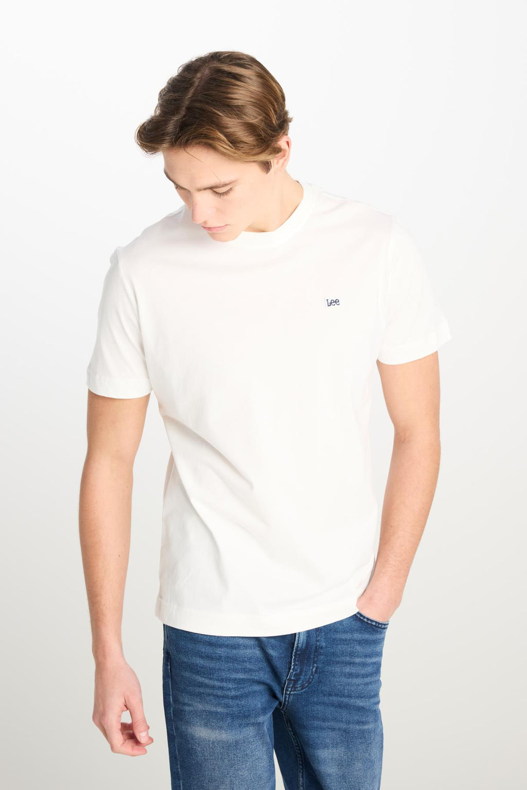 Regular Fit Normal Kesim Bisiklet Yaka Pamuklu T-Shirt Lee