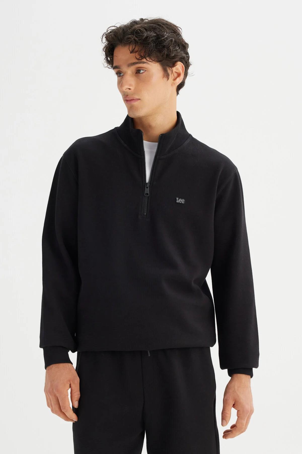 Regular Fit Normal Kesim Fermuar Detaylı Sweatshirt Lee Translation missing: tr.content.product_image_secondary
