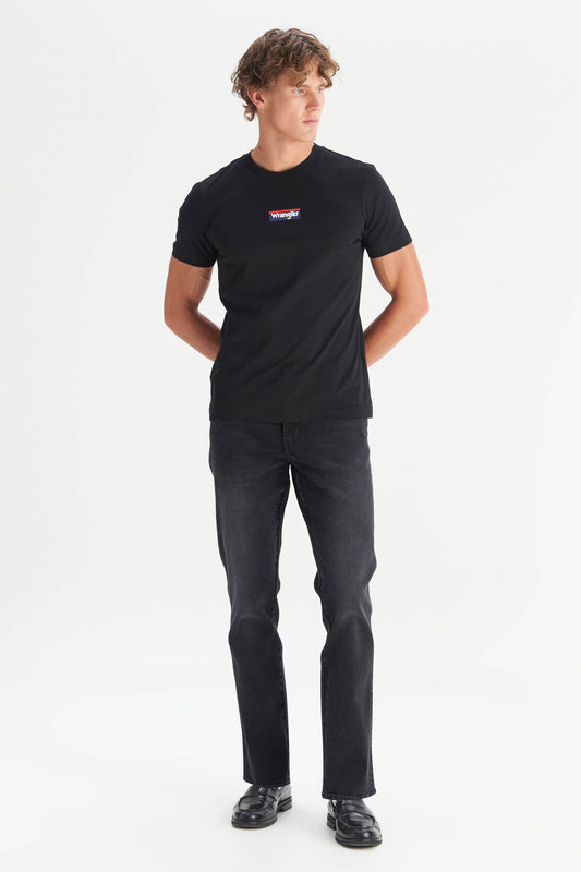 Regular Fit Normal Kesim Siyah Minimal Logo Tişört T-Shirt Wrangler