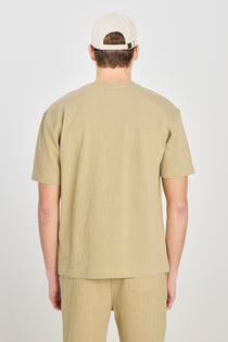 Relaxed Fit Geniş Kesim Bisiklet Yaka Pamuklu Açık Yeşil T-Shirt L2510271299