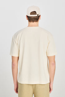 Relaxed Fit Geniş Kesim Bisiklet Yaka Pamuklu Kırık Beyaz T-Shirt L2510271102