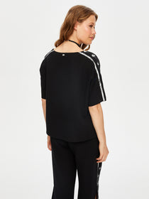Resort Palmiye Baskı Detaylı Kısa Kol Müslin Bluz Faik Sönmez