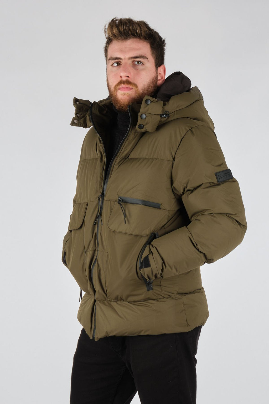 Rugu Erkek Oversize Kapüşonlu Kışlık Mont - Minimalist Tarz
