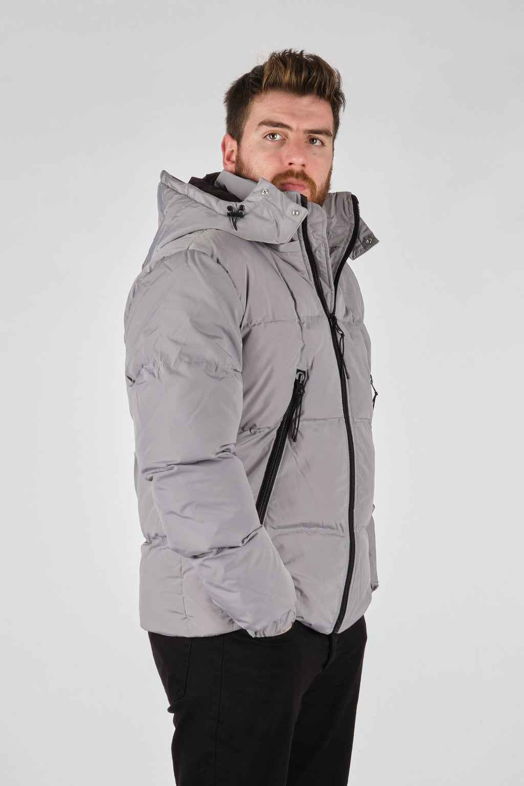Rugu Erkek Oversize Kapüşonlu Kışlık Mont - Minimalist Tasarım