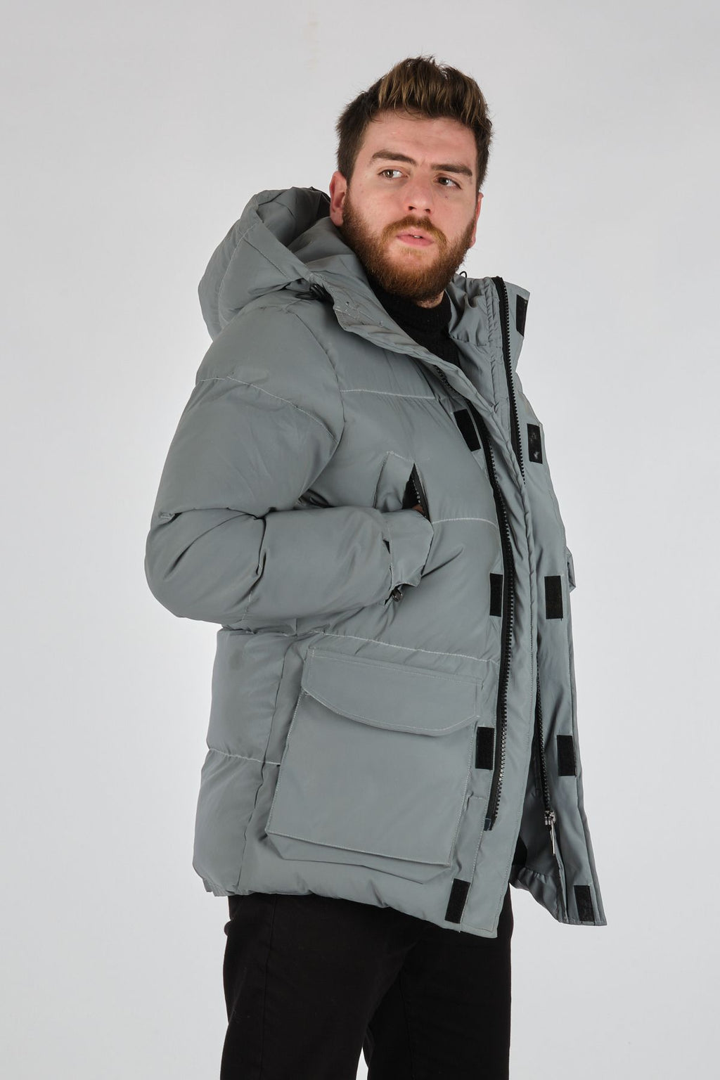Rugu Erkek Oversize Kapüşonlu Kışlık Mont - Minimalist