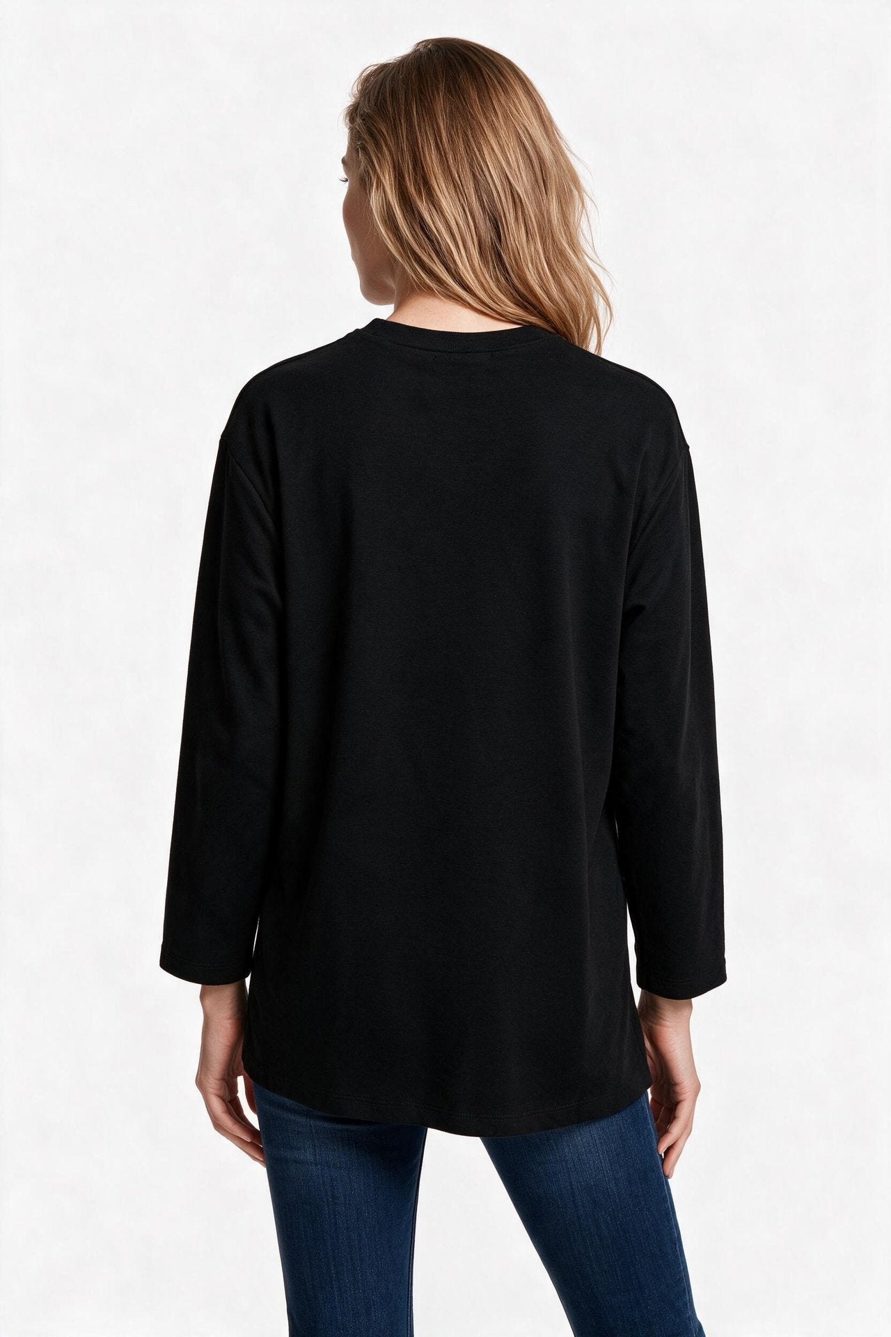 Scl Kadın Bisiklet Yaka Cepli Asimetrik Tasarım Uzun Kollu Sweatshirt İkincil görsel