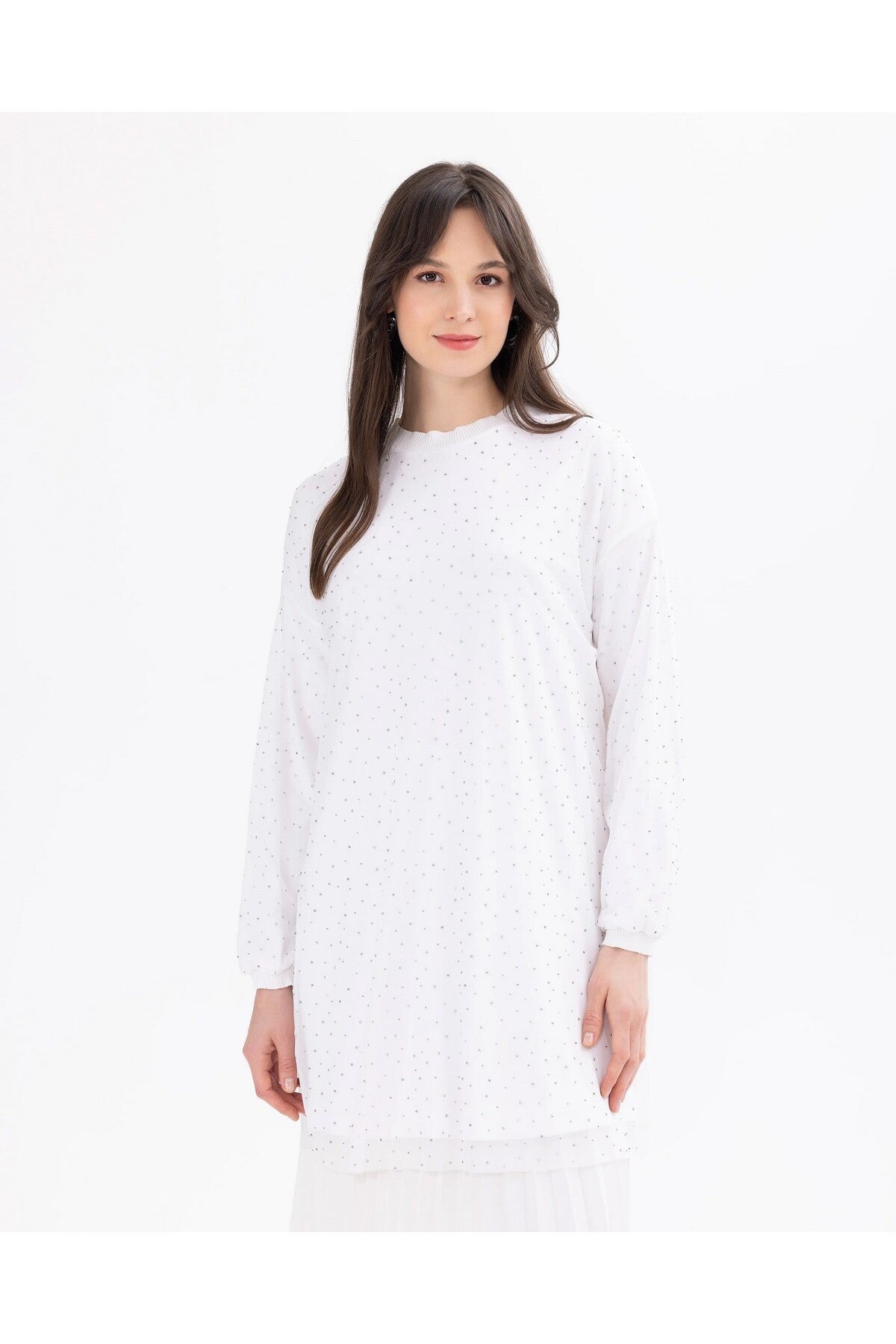 SCL Kadın Oversize Uzun Kol Midi Tunik - Minimalist Tasarım Translation missing: tr.content.product_image_secondary