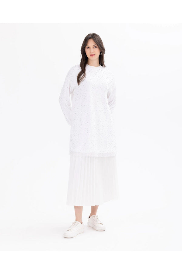 SCL Kadın Oversize Uzun Kol Midi Tunik - Minimalist Tasarım