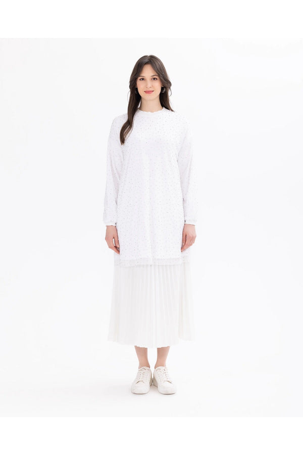 SCL Kadın Oversize Uzun Kol Midi Tunik - Minimalist Tasarım