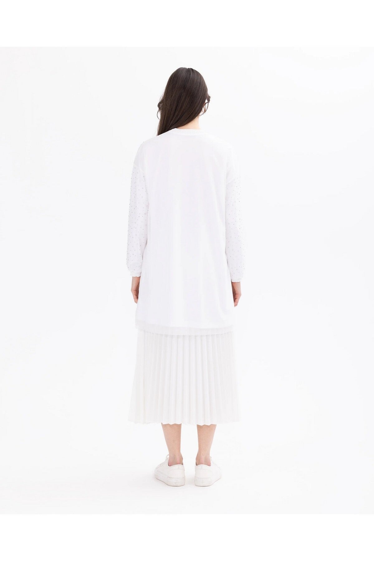 SCL Kadın Oversize Uzun Kol Midi Tunik - Minimalist Tasarım