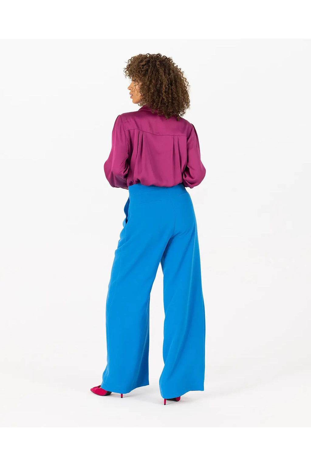 Scl Minimalist Yüksek Bel Geniş Paça Kadın Pantolon - Günlük & Şık