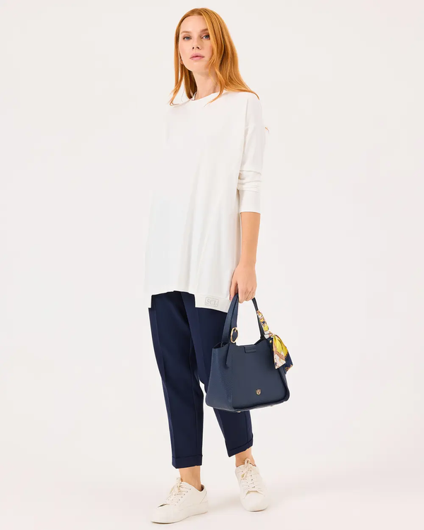 SCL Oversize Midi Günlük Kadın Tunik - 3/4 Kol - Minimalist