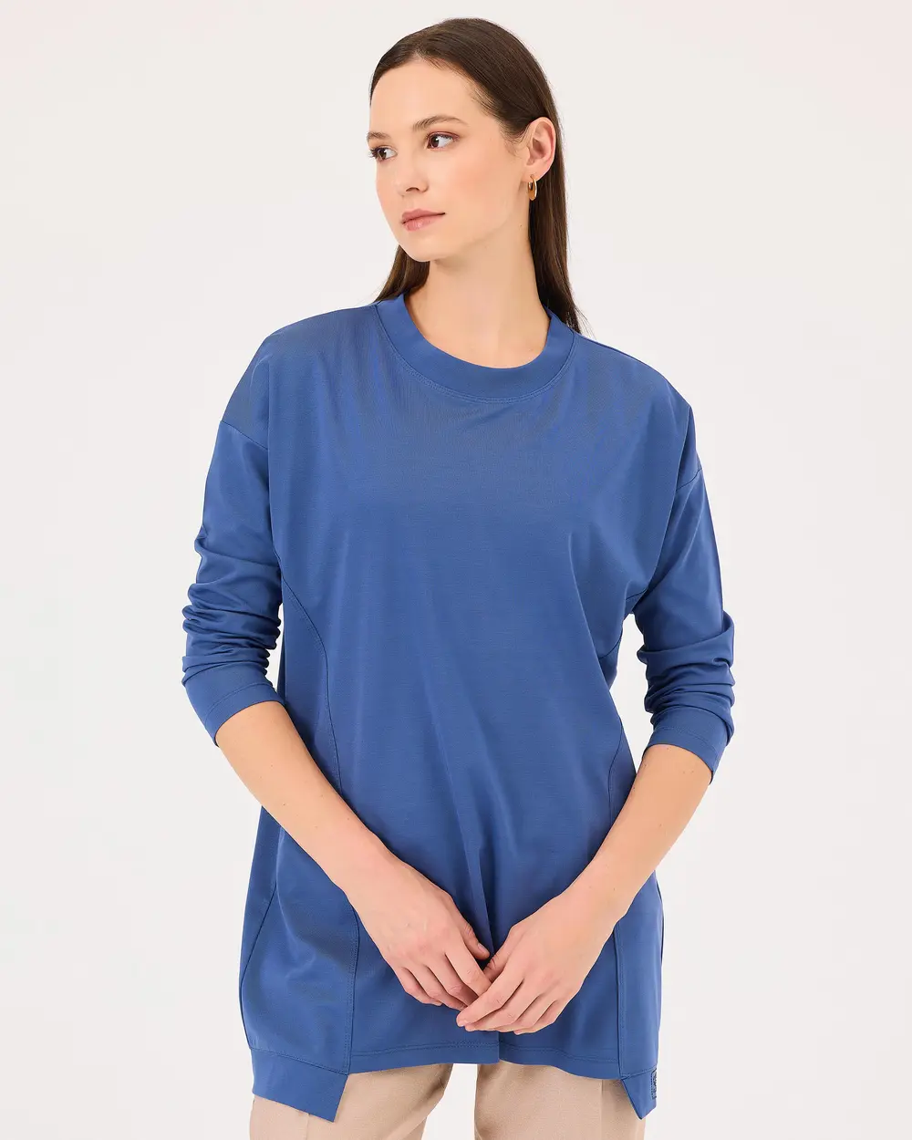 SCL Oversize Midi Günlük Kadın Tunik - 3/4 Kol - Minimalist