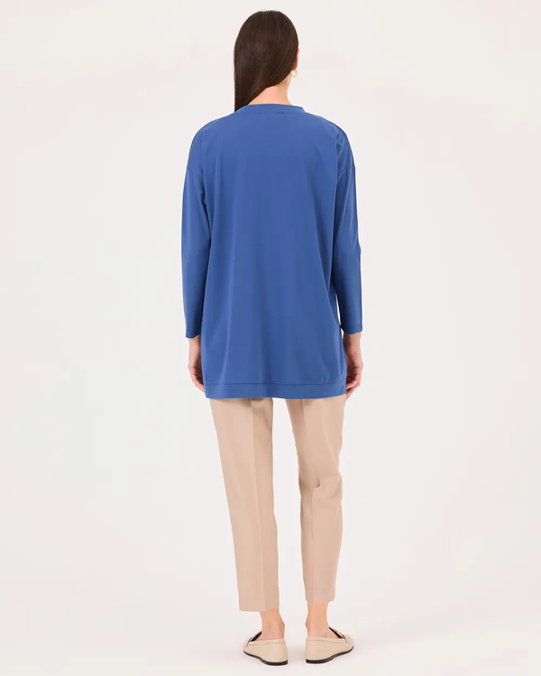 SCL Oversize Midi Günlük Kadın Tunik - 3/4 Kol - Minimalist