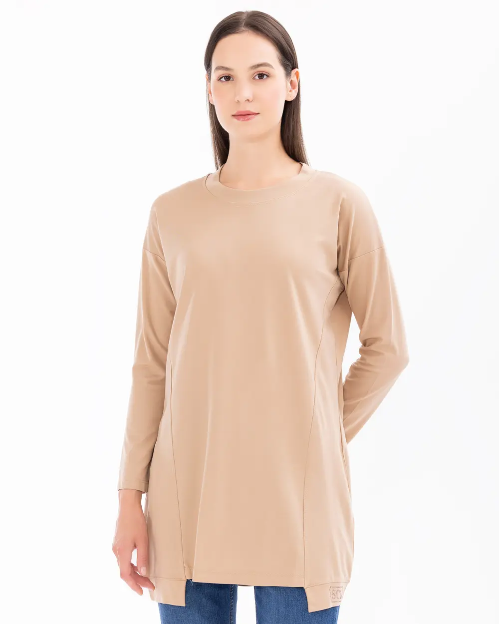 SCL Oversize Midi Günlük Kadın Tunik - 3/4 Kol - Minimalist